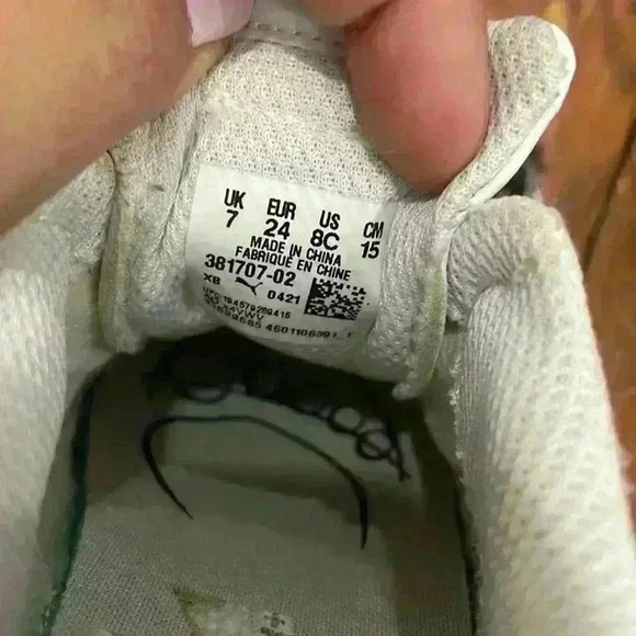 Puma soft foam optimal comfort white and black toddler sneakers size 8C shoes - Picture 6 of 8